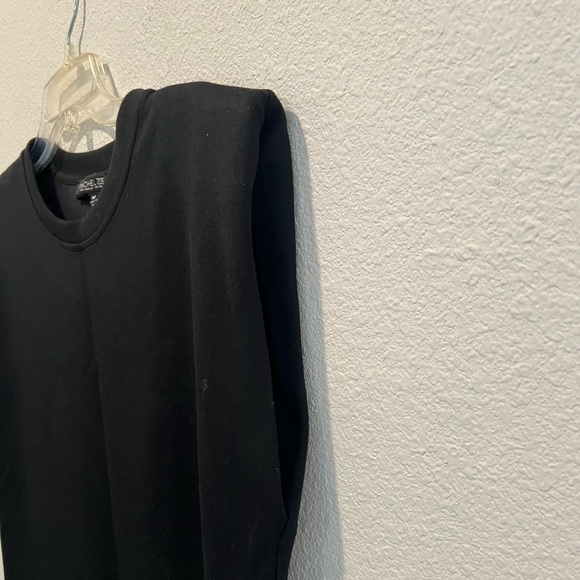 Rachel Zoe Black Strong Shoulder T-Shirt Dress Jersey Knit Sleeveless Sz M NWOT - Picture 5 of 7